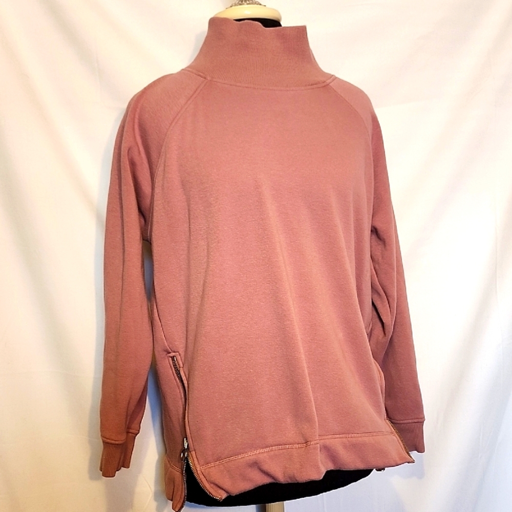 Athleta Mock Neck Fleece Sweatshirt